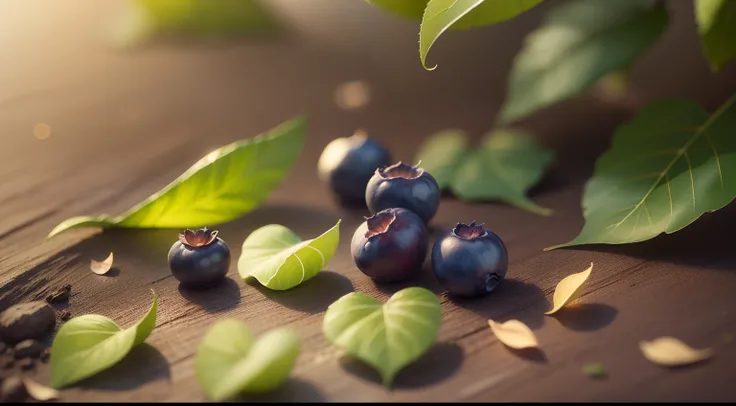 Masterpiece, best quality, (very detailed CG unity 8k wallpaper) (best quality), (best illustration), (best shadows) Nature&#39;s delicate leaves petals of various colors falling in the air light Tracking, blueberry fields, super detailed --v6