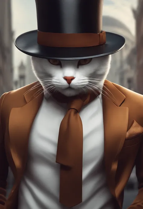 Theres a cat man with a bow tie, smoking, chapeau haute forme, Photo de profil Discord, fvckrender, Discord PFP, Portrait NFT, elegant, Il porte un haut-de-forme, SamdoesArts, Samdoesart, L’art NFT, masque blanc, Art in the style of Joshy Sly, un portrait ...