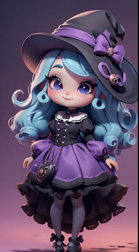 Crie fantasias de boneca estilo Chibi Afro Dread fofas com temas fofos de Halloween.., Each piece has a lot of detail and 8K resolution... All dolls must follow a solid and complete background pattern in the image.., programa (corpo inteiro, incluindo pern...