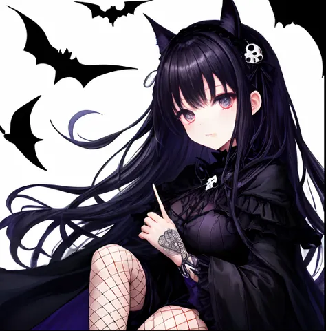 Bats
girl
Gothic lolita
The creepy castle has a dark loli、bright and deep pair、Big mystical eyes，Eyes reveal an invincible temperament。 Curated black hair：Her hair is jet black，Can be trimmed to short or fluffy curls， Wearing some distinctive hair accessor...