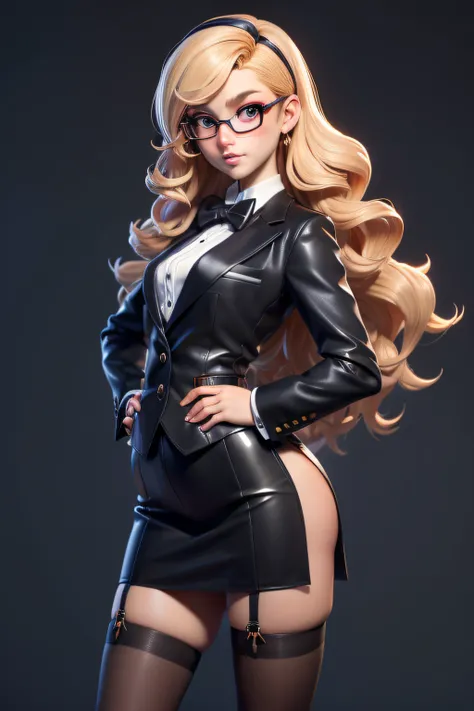 3dmm style,(masterpiece, top quality, best quality, official art, beautiful and aesthetic:1.2), (fractal art:1.3), 1girl, beautiful, high detailed, blonde hair, long hair, wavy hair, hairband, makeup, eyeshadow, mascara, lipstick, dark lighting, serious fa...