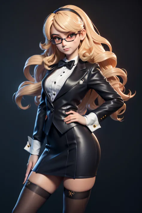 3dmm style,(masterpiece, top quality, best quality, official art, beautiful and aesthetic:1.2), (fractal art:1.3), 1girl, beautiful, high detailed, blonde hair, long hair, wavy hair, hairband, makeup, eyeshadow, mascara, lipstick, dark lighting, serious fa...