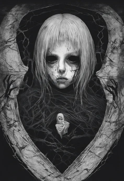 gothic girl inside a heart [anxiety]