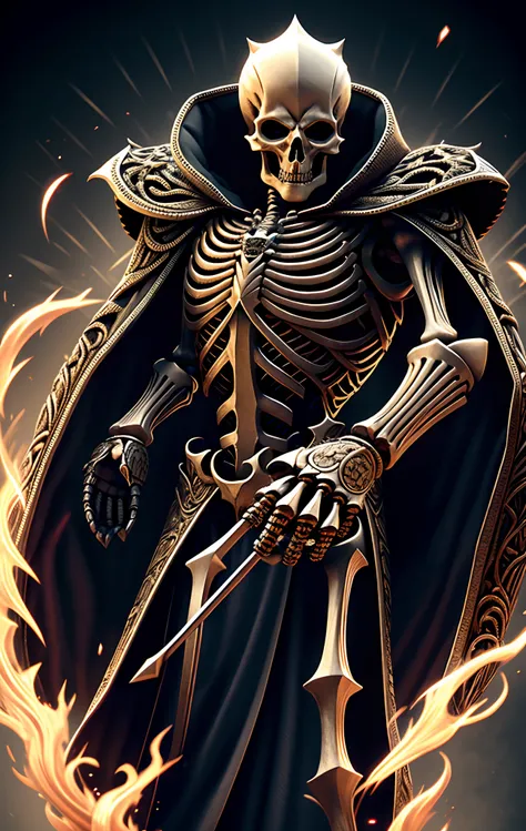 "The king of the skeleton with intricate details, View detailed information items and skill images with dynamic effects."