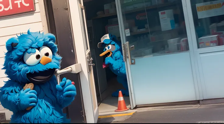 cookie monster throwing up cctv footage