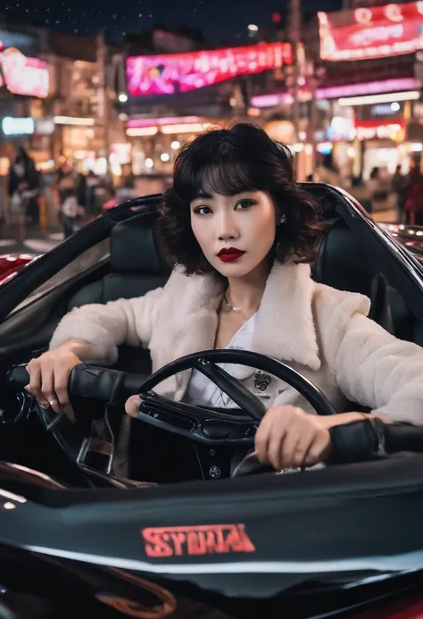 A Tokyo girl, clad in an edgy shearling jacket1, grips the steering wheel of her Toyota Supra. As she races under the starlit sky, she becomes a part of Tokyo’s pulsating nightlife.”