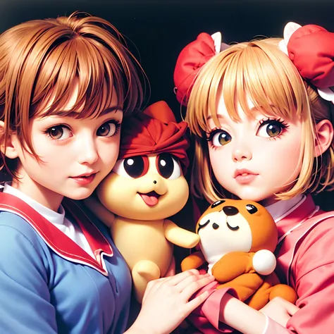 cardcaptor sakura, kinomoto sakuraSakura and Little Kero in the picture, sakura in beautiful oriental dress has beautiful hair, light pink and orange, close up, in the style of nicoletta ceccoli nicholas hilliard, hikarishimoda, historical illustrations, h...