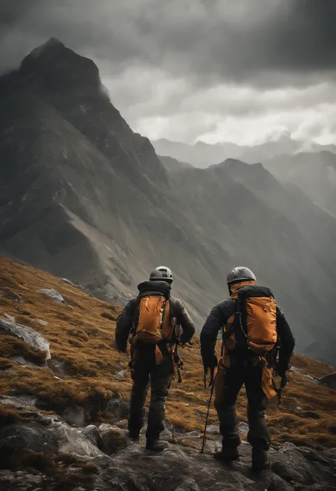 a group of mountaineers,rescue training,Asian mountaineers,extremely detailed,full body shot,concept art,jaw-dropping effects,best quality,high-res,vibrant colors,studio lighting,extremely detailed,motion lines,ultra HD,textured skin,high resolution,8K