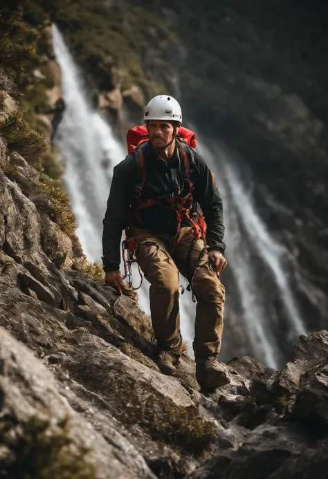 (a group of climbers:1.1),rescue operation,extreme sports,rock climbing,mountain peak,rope,challenge,altitude,courage,(heroic rescue scene:1.2),(daring acrobatic maneuvers:1.1),emergency response team,full-body shots