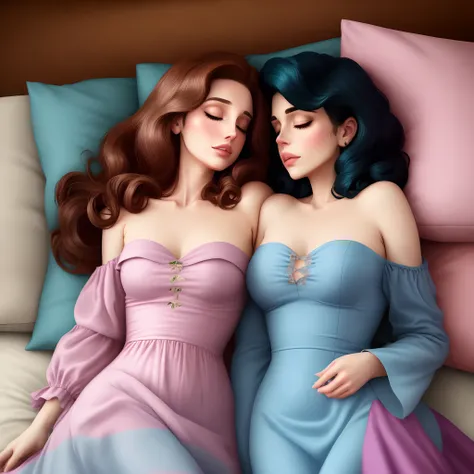 Lana Del Rey and Marina Diamandis sleeping and cuddling together