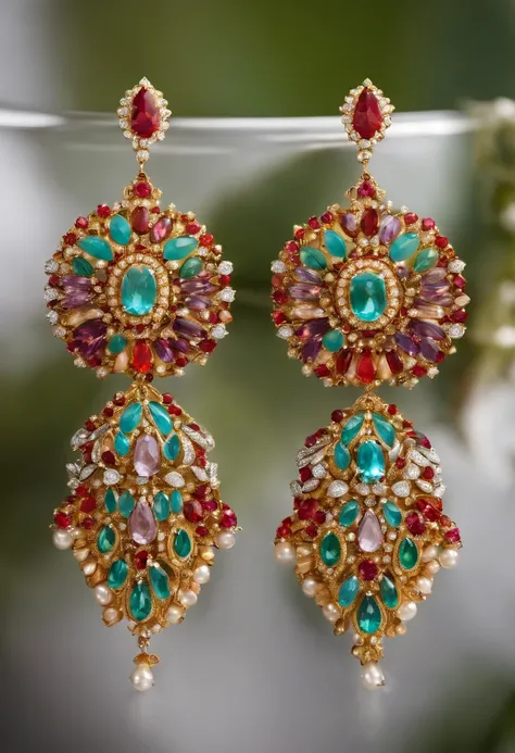 un design de haute joaillerie, Caribbean themed earrings, precious stones & Diamants, luxe, flore, Martinique coquillage