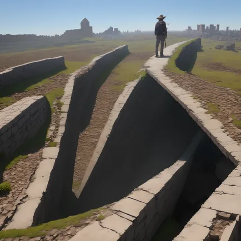 Crie um abismo cheio de espinhos em ruinas