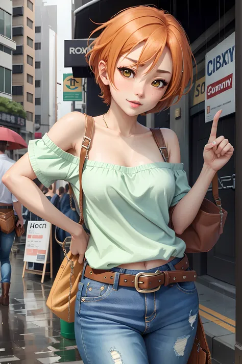 hoshizora rin, best quality,(beauty), 1girl,phisically-based render ,ultra highres,(cowboy shot:1.5),narrow waist, skinny, big e...