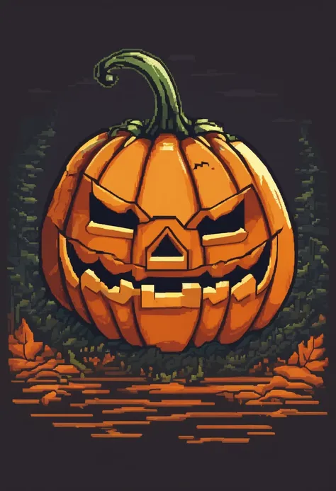 halloween sticker, pumpkin, digital art, illustration, vector