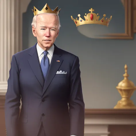 Joe Biden with a crown