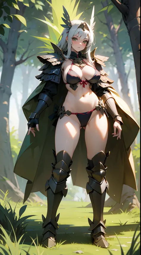 Hot Sexy Girl Wear Wood Bikini Armor With Grass Aura Full Body