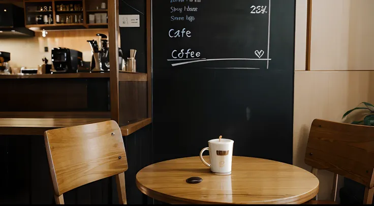 cafes、early evening、coffee、a chair、The table