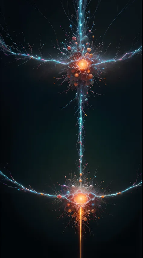 obra maestra:1.3 UHD de la mejor calidad, Un renderizado ....Professional 3D thats hyper-detailed like an oil painting: celulas, neuronas humanas, ((Large-scale cinematic microscopic view of active neural connections)), neuronas conectadas, Electrical Neur...