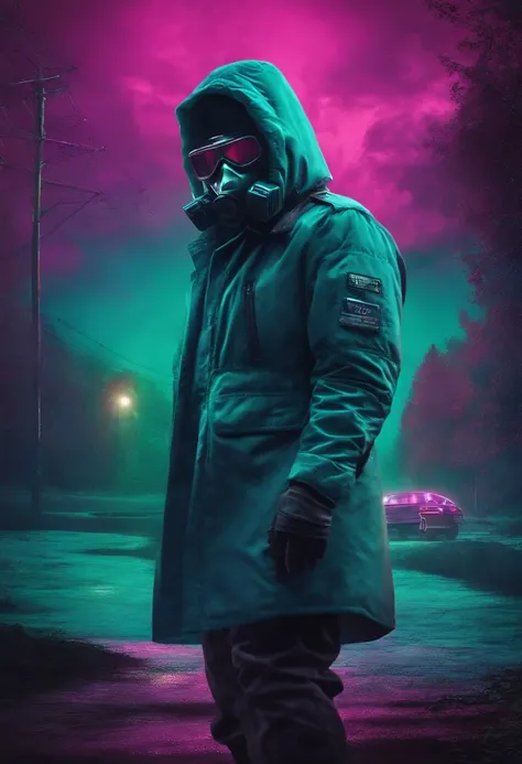 Stalker shadow of Chernobyl stalker 80s synthwave style