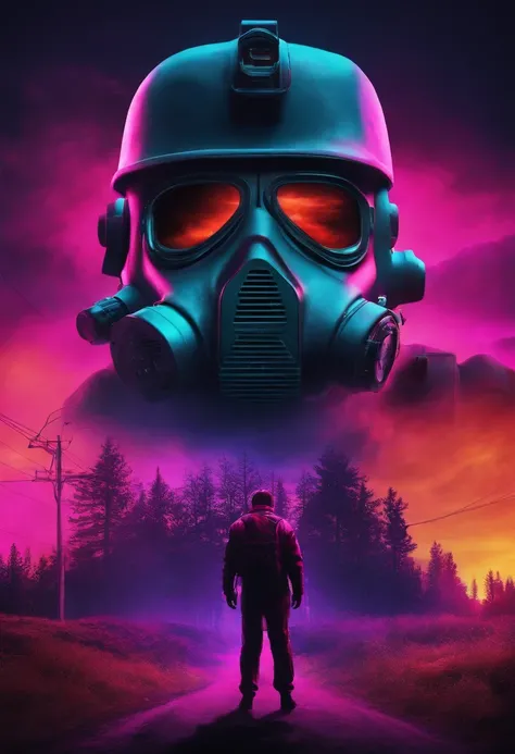 Stalker shadow of Chernobyl stalker 80s synthwave style