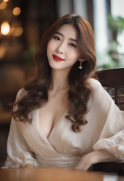 ChineseGirl，((Best Picture Quality, 8k, tmasterpiece:1.3)), 1girl, Beautiful woman with slender abs:1.3, (Casual hairstyle, No leakage of big breasts:1.2), black color dress:1.1, Ultra-fine face, 詳細な目, 二重まぶた，ssmile，Home