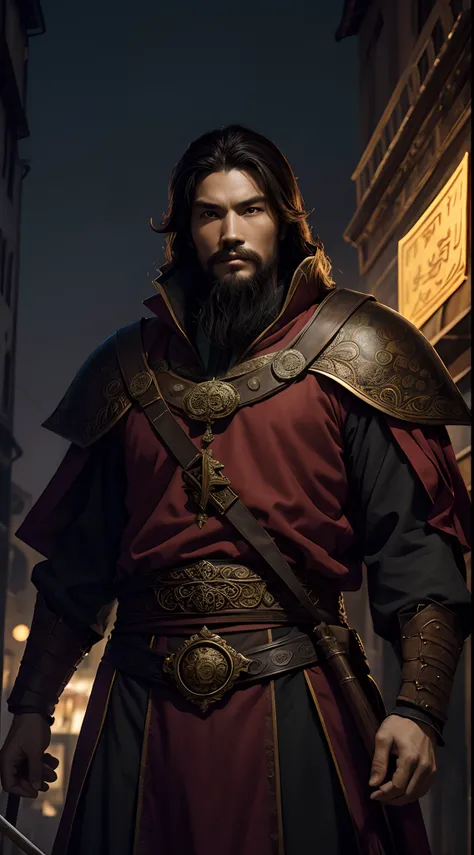 venice man, marco polo , adventurer,13th century,in Dynasty tiongkok , epic , dark background