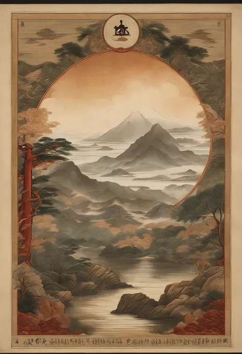 Yamakawa，rivers，sol，Mountain and sea lark parchment，Ancient mythology《Mountain Sutra , el mar y un DMC DeLorean volandor》，epic composition，Sombreado，Estilo nacional，arte marcial，Movimientos，Practica artes marciales，Artes marciales