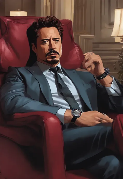 Tony Stark masturbating