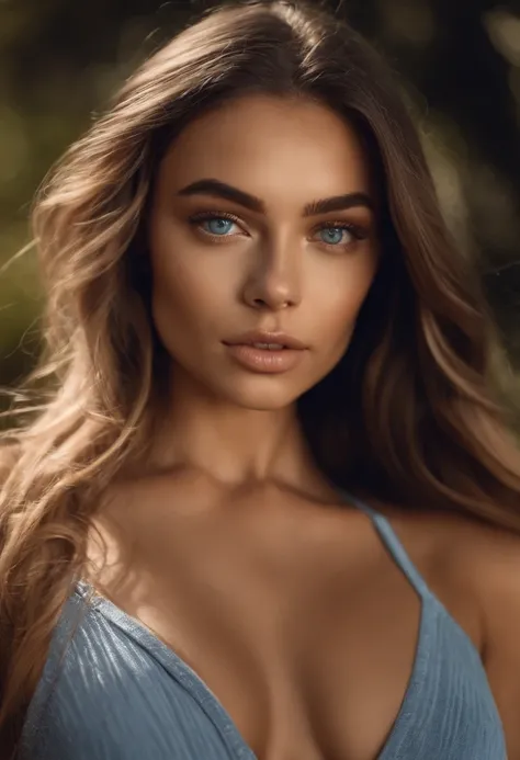 Mujer con camiseta sin mangas y bragas a juego, Chica sexy con ojos azules, Retrato Sophie Mudd, Corinna Kopfs Retrato, cabello rubio y ojos grandes, Selfie de una mujer joven, Ojos en el club Violet Myers, ohne Maquillaje, Maquillaje natural, staring dire...