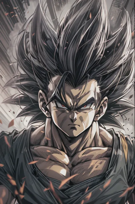 (best quality,highres,masterpiece:1.2), (vibrant,vivid) colors,(sharp focus,ultra-detailed) (portrait,illustration:1.1) of a Supreme Super Saiyan. The Saiyan stands in a powerful pose, exuding a captivating aura of energy. Their tall and spiky brown hair f...