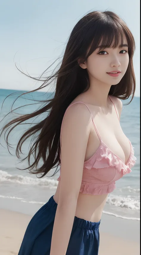 masutepiece、Best Quality、 ultra-detailliert、hight resolution、8K Wallpapers、Perfect dynamic composition,、Beautiful detailed eyes、(Beautiful Large Breasts:1.4)、17-year-old beauty、、top-quality、Mature girl、High school students、Brown hair、Pattsun bangs、bob cuts...