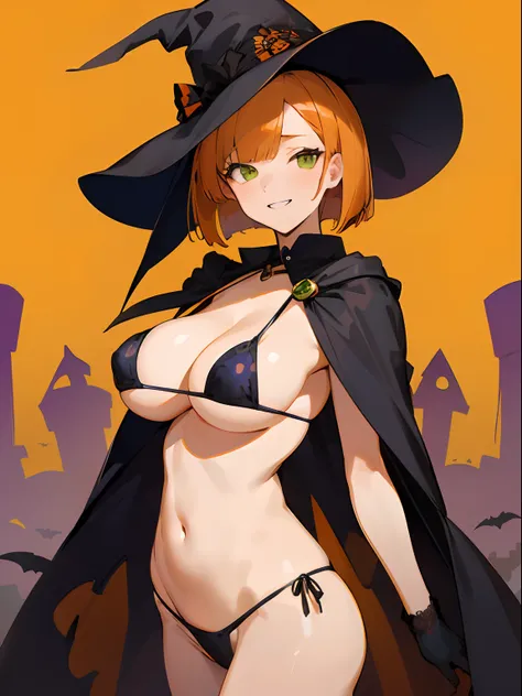 (masutepiece, Best Quality:1.4), (hight resolution:1.4), (Detailed illustrations:1.2), (hyperdetailed face), (Highly detailed thin line drawing), 1girl in, Solo, Walking Model at Halloween Fashion Show, look at viewr, Cowboy Shot, view from front, BREAK, g...