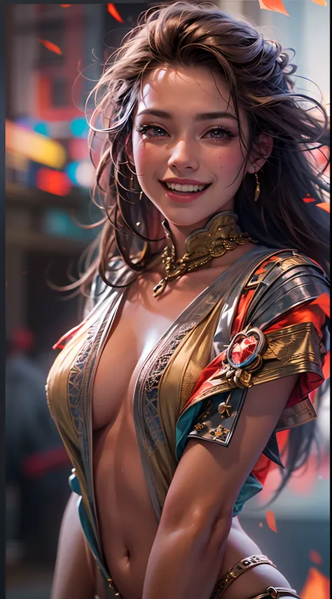 (danahamm:1.08), (style-sylvamagic:0.88), (extremely detailed CG octane render 8k wallpaper), the most beautiful artwork in the world, happy smile, a Full body shot photo of a sexy solo woman looking at the camera, (nsfw:0.50), full dynamic color, Intricat...