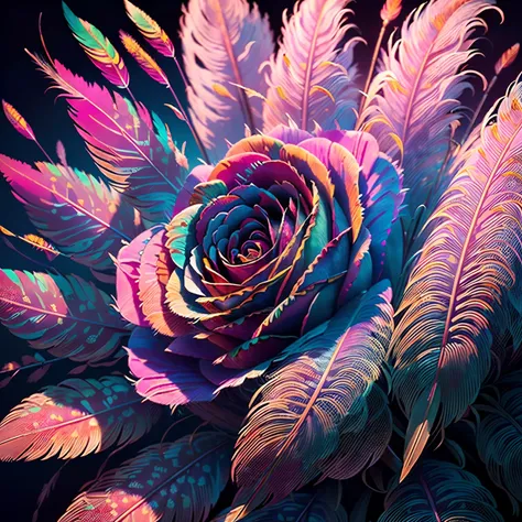 Riff Style 2 (masutepiece, top-quality, Best Quality, Official art, Plants and bird feathers, Beautiful and aesthetic flowers々:1.2), (Roses and pampas grass:1.3), Extremely detailed,(Fractal Art:1.1),(Colorful:1.1)(Flowers:1.3),highest details,(Zentangle:1...