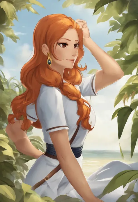 Gallery
Nami is a slim young woman of average height with orange hair and brown eyes. Many characters seem to consider her to be an attractive woman.[citation needed] She has a black tattoo (blue in the anime)[21] on her left shoulder, which represents mik...