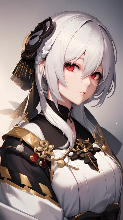 Anime girl with white hair and black mask in white dress, white-haired god, Beautiful character painting, Stunning anime face portrait, a beautiful anime portrait, zerochan art, onmyoji portrait, style of anime4 K, Guweiz in Pixiv ArtStation, Anime art wal...