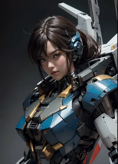 Textured skin, Super Detail, high details, High quality, Best Quality, hight resolution, 1080p, hard disk, Beautiful,(Gundam),(RX782),beautiful cyborg woman,Mecha Cyborg Girl,Battle Mode,Girl with a Mecha Body,She wears a futuristic Gundam mecha,Fulll body...