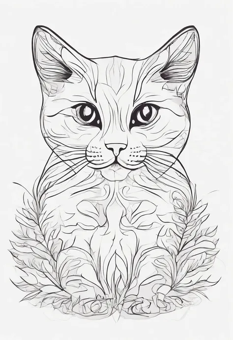 Cute cat,sketch style,funny design