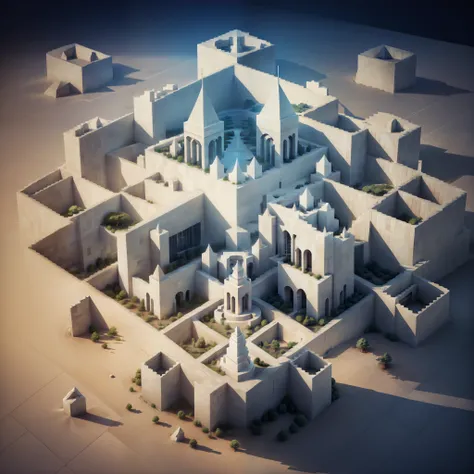 Low-poly geometric maze, Centered on the Monument to Humanity, Together, they constitute an unparalleled miracle, A monument, A miracle of humanity,(in a panoramic view),a plant, Backlight, High quality, Ultrathin, Detailed, Precise, (Masterpiece), Masterp...