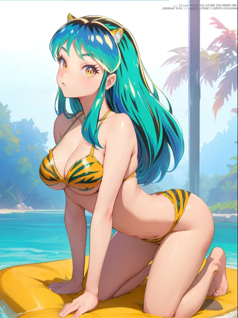 lum, bikini, tiger, sexy, (doggy style: 1.2), masterpiece, (penetration: 1.2),nsfw