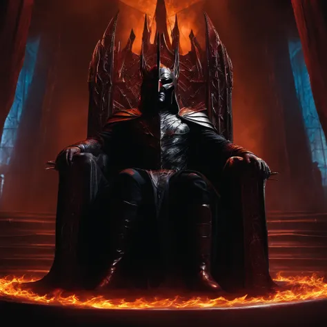 The Dark Lord Sauron on a throne of darkness