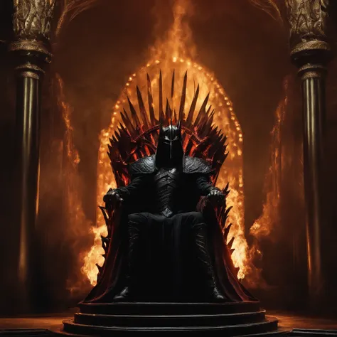 The Dark Lord Sauron on a throne of darkness