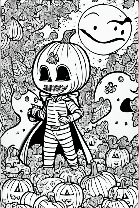 a coloring page with litle girl and ghost, lineart inspired by thomas nast, reddit, happening, spooky halloween theme, line art ...