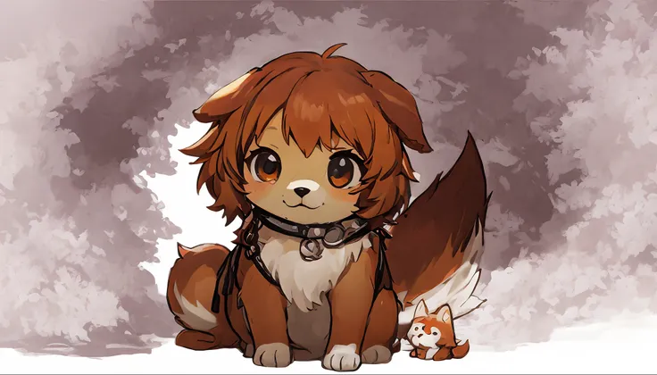 Anime – style image of a dog with a sad expression sitting, kawaii cute dog, Cute dog, puppy, cute character, cute detailed digital art, fursona art, Cute art style, Adorable Digital Painting, character art of maple story, Advanced Digital Chibi Art, Teleg...