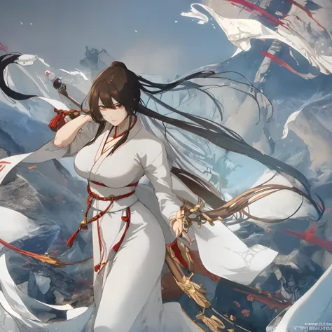 cgsetsoty trends、fantasyart、beautiful character painting、guweiz、white han style artwork、flowing white robes、full body wuxia、epic...