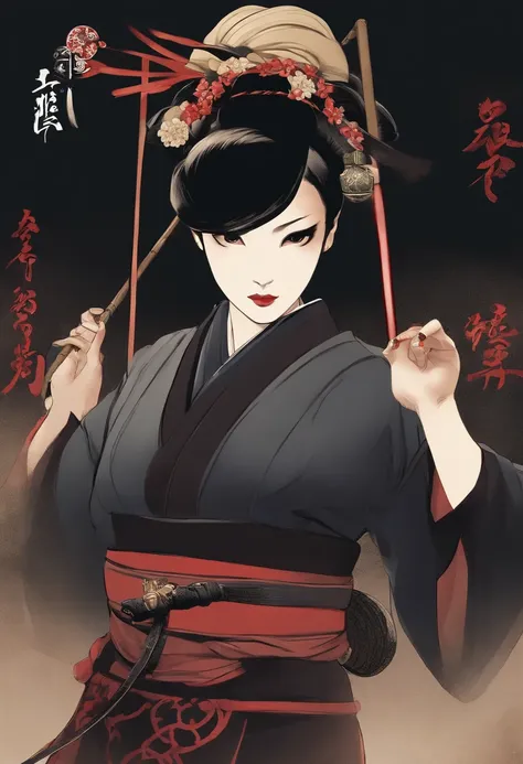 Create a mesmerizing image of Umeko, the Flower Ninja, with her gaze seductively beckoning the viewer. She is dressed in revealing Edo-period ninja attire, standing in a dimly lit room, using the female ninja art to weave an air of mystery.
Generate a capt...