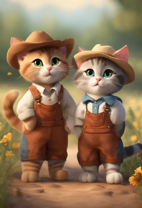 There are two cute cats, Known as a cowboy cat, Cute kittens, two headed cat, Kittens, Cats, catscatscats, and cute cats. They sat together in the field, wearing farm clothes. They are cute in the style of 🍁 and 🍂, And is the cutest of all. They are known ...