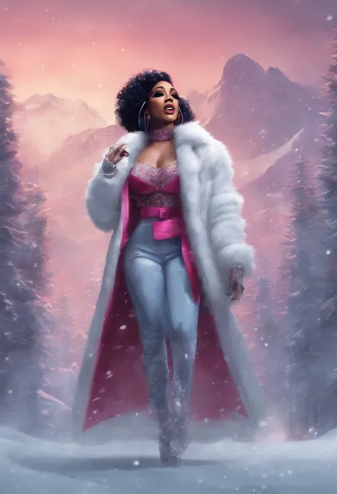 Cardi b rapping in the snow