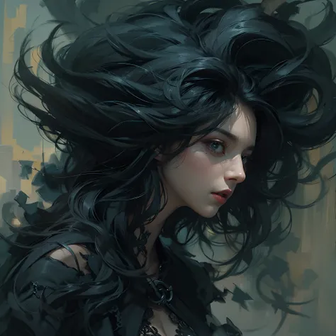 ((Intricate details)),Dark fantasy (/Style/), GLOOMY AMBIANCE, (Beautiful succubus girl, Long hair), (Sexy black lace outfit), (expression) , pastel colour, Sharp focus, Cinematic, (walking pose, Dynamic pose), trending on artstationh, (Majestic oil painti...