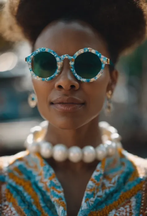 Um mulher baixinha, com cabelos branco e enrolado quase careca, verugas, One tooth, um nariz bem pontudo, Wears a bottle bottom glasses